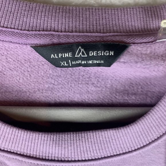 Alpine Design Sweatshirt Mens XL Purple Cotton Fleece Crew Neck‎ Pullover 7107 - Picture 4 of 9